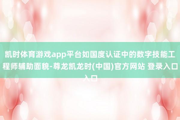 凯时体育游戏app平台如国度认证中的数字技能工程师辅助面貌-尊龙凯龙时(中国)官方网站 登录入口